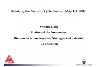 Breaking the Mercury Cycle, Boston, May 1-3, 2002