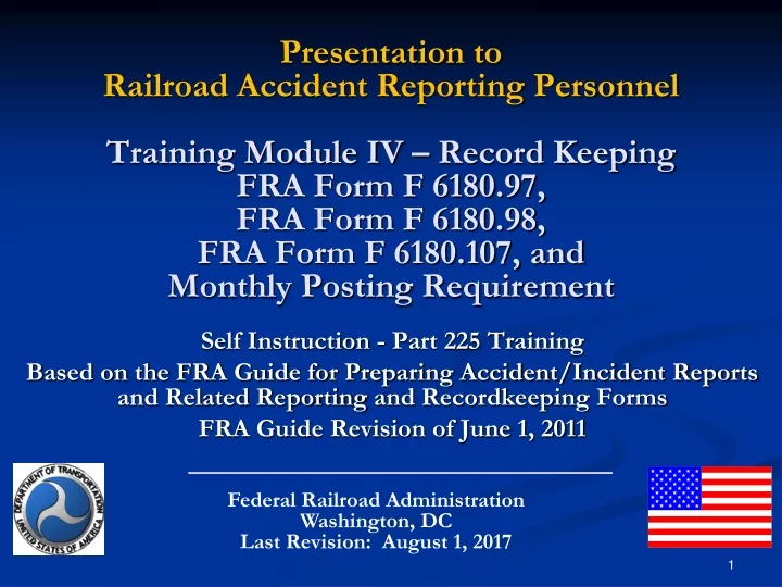 presentation to railroad accident reporting
