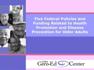 Why Learn Policies Related to Health Promotion for Older Adults?