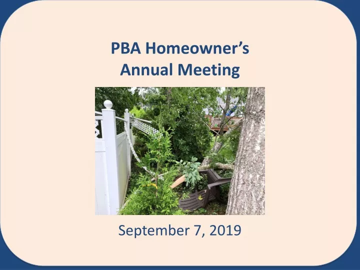 pba homeowner s annual meeting