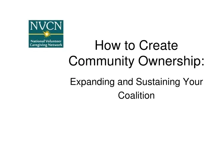how to create community ownership