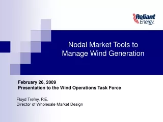 Floyd Trefny, P.E. Director of Wholesale Market Design