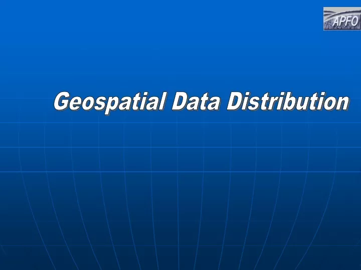 geospatial data distribution