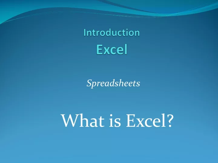 introduction excel
