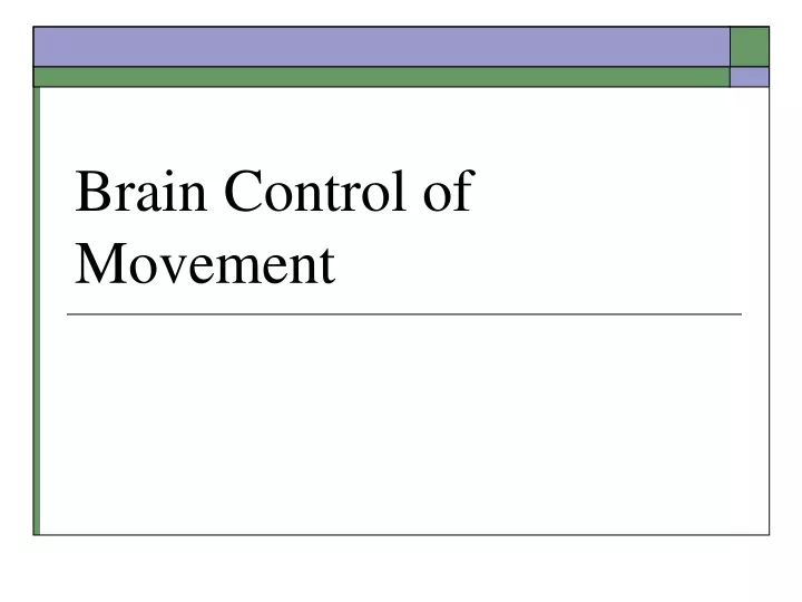 brain control of movement