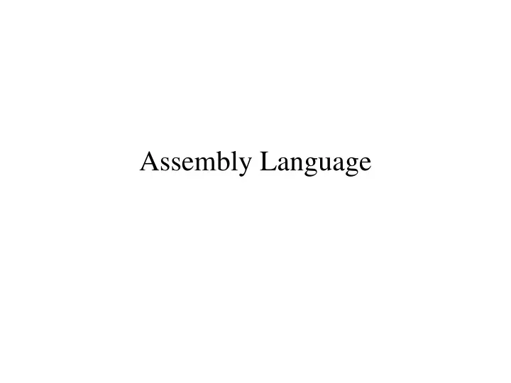 assembly language