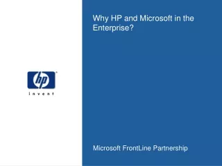 Why HP and Microsoft in the Enterprise?