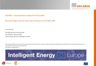 SOLARGE  - National market analysis for CSTS in 2005