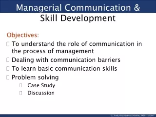 Managerial Communication &amp;  Skill Development