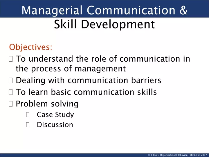 managerial communication skill development