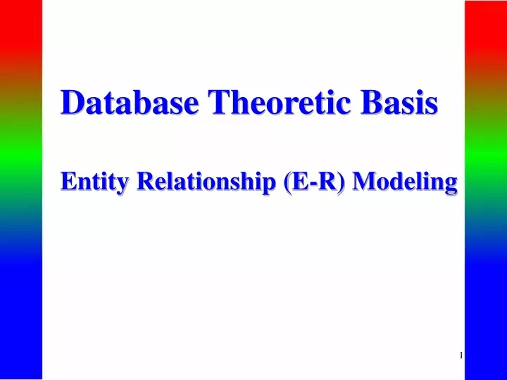 database theoretic basis entity relationship