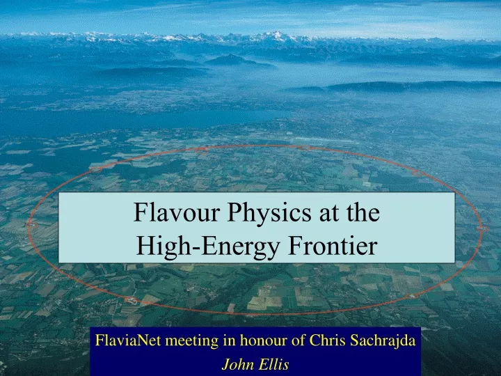flavour physics at the high energy frontier