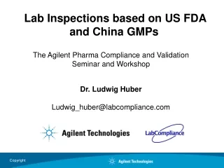 Lab Inspections based on US FDA and China GMPs