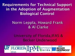 Requirements for Technical Support  in the Adoption of Augmentation Biological Control