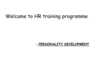Welcome to HR training programme