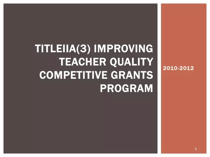 titleiia 3 improving teacher quality competitive grants program