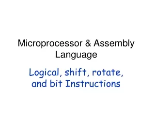 Microprocessor &amp; Assembly Language
