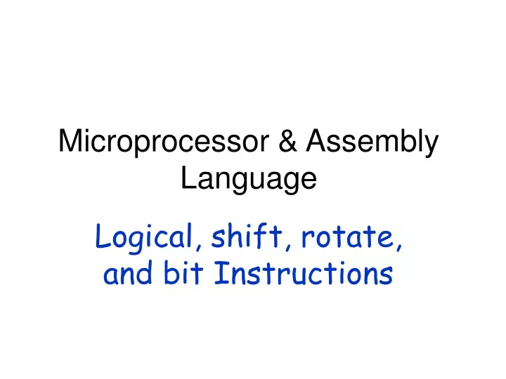microprocessor assembly language