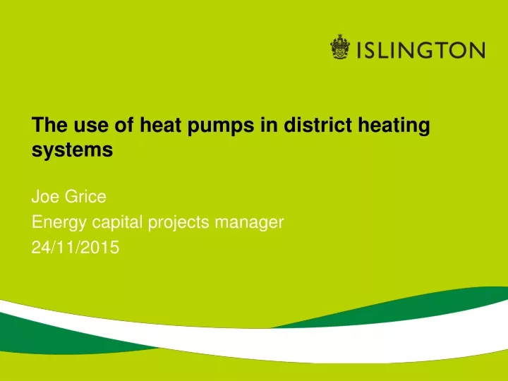 the use of heat pumps in district heating systems