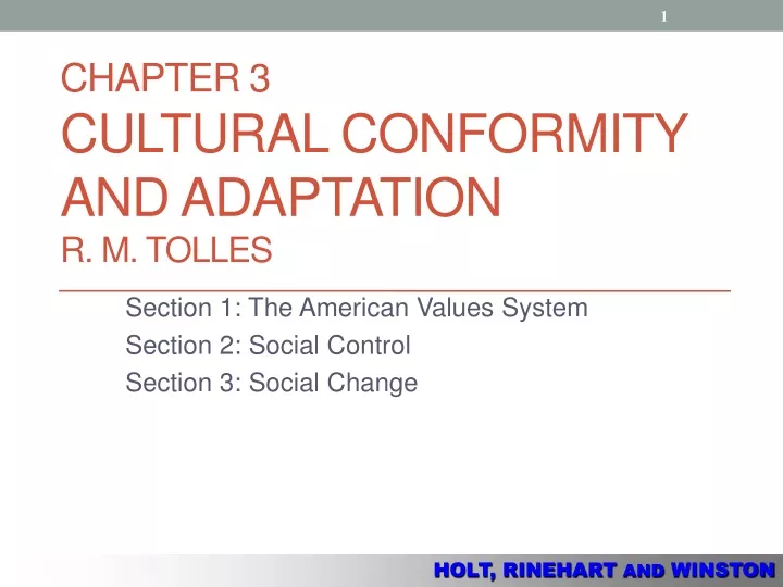 chapter 3 cultural conformity and adaptation r m tolles