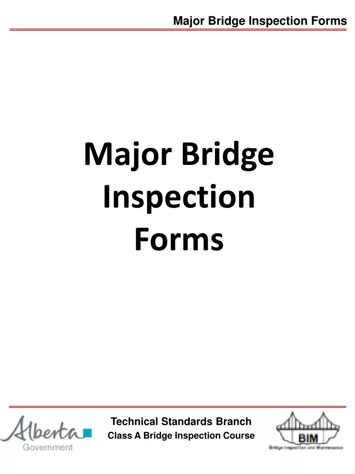 major bridge inspection forms