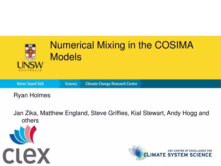 numerical mixing in the cosima models