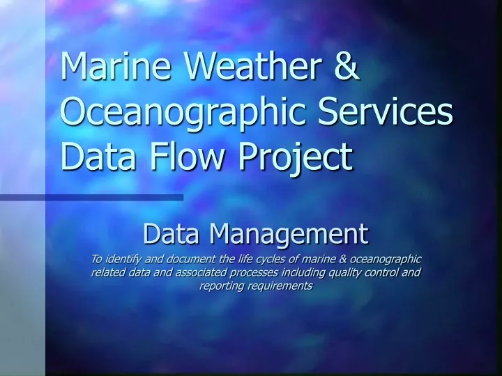 marine weather oceanographic services data flow project