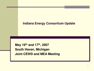 Indiana Energy Consortium Update