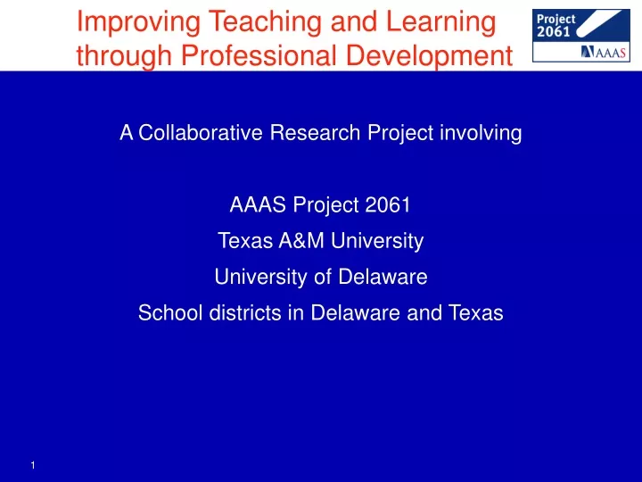 improving teaching and learning through professional development