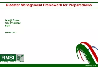 Disaster Management Framework for Preparedness