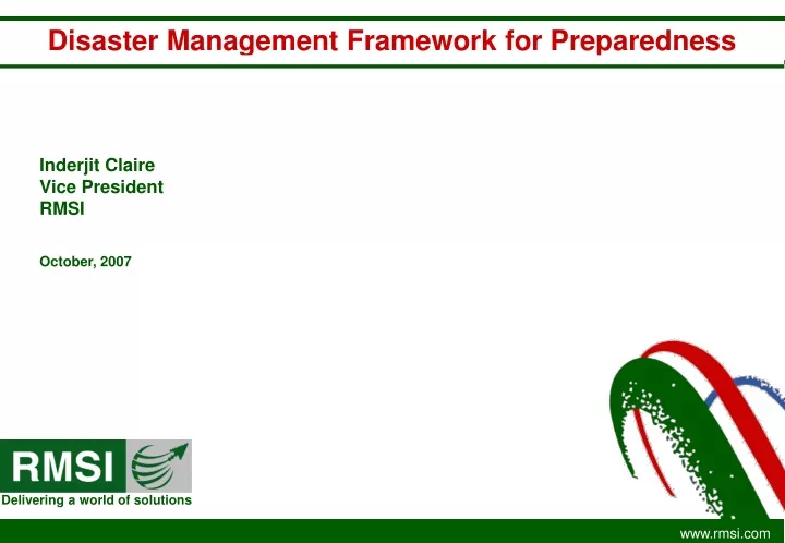 disaster management framework for preparedness
