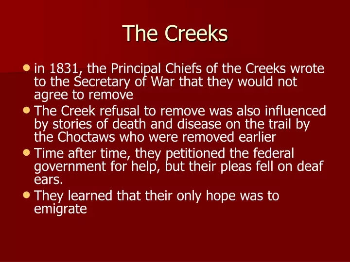the creeks