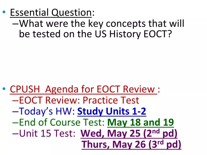 essential question what were the key concepts