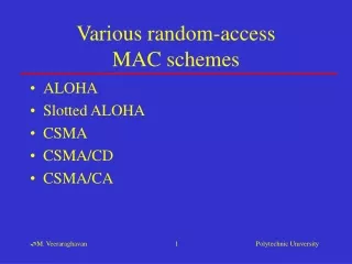 Various random-access MAC schemes
