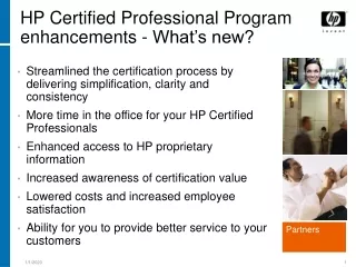 HP Certified Professional Program enhancements - What’s new?