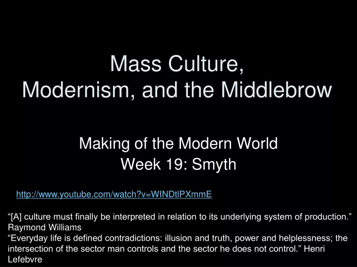 mass culture modernism and the middlebrow