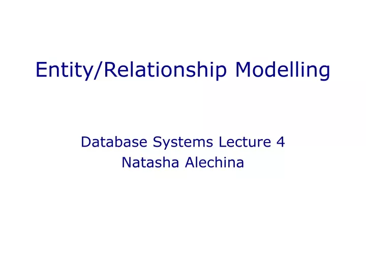entity relationship modelling
