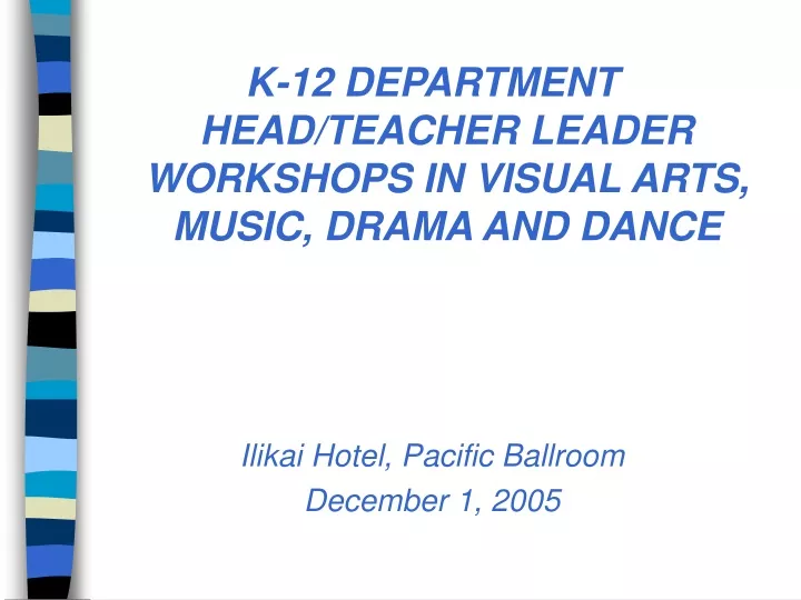 k 12 department head teacher leader workshops