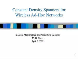 Constant Density Spanners for  Wireless Ad-Hoc Networks