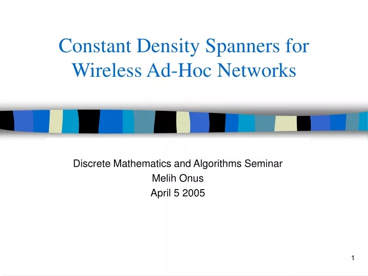 constant density spanners for wireless ad hoc networks