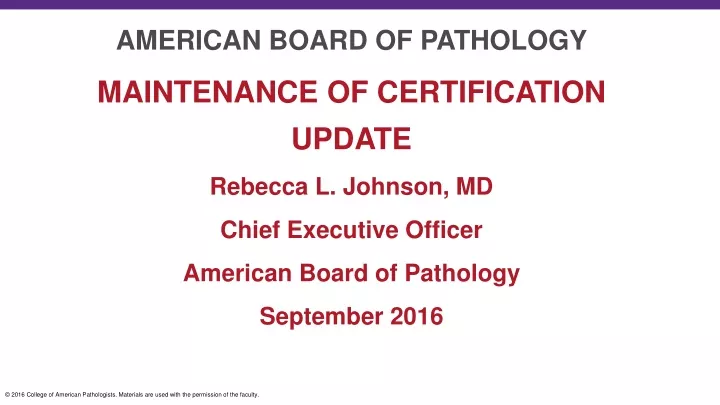 american board of pathology maintenance