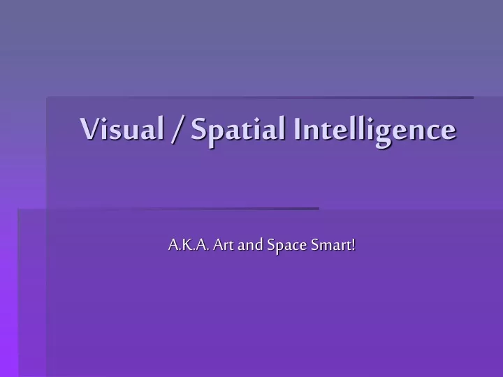 visual spatial intelligence