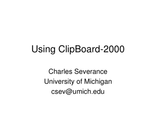 Using ClipBoard-2000