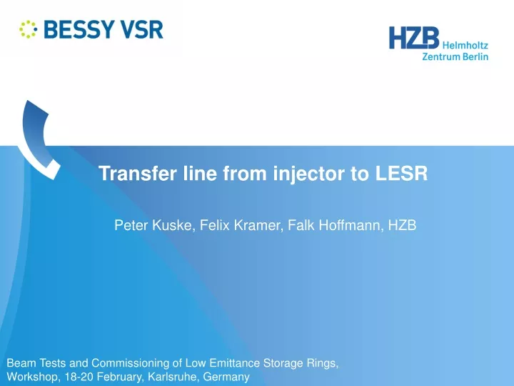 transfer line from injector to lesr