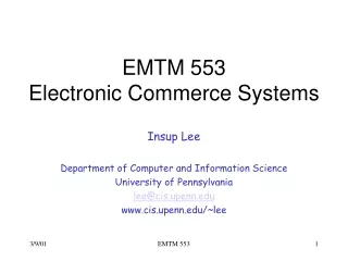 EMTM 553 Electronic Commerce Systems