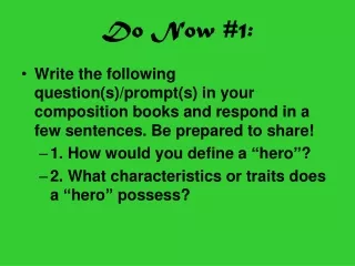 Do Now #1: