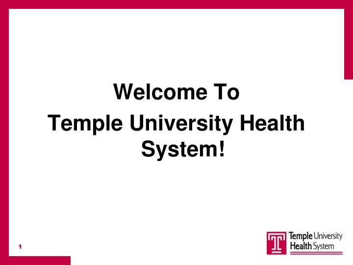 welcome to temple university health system
