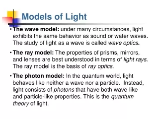 Models of Light