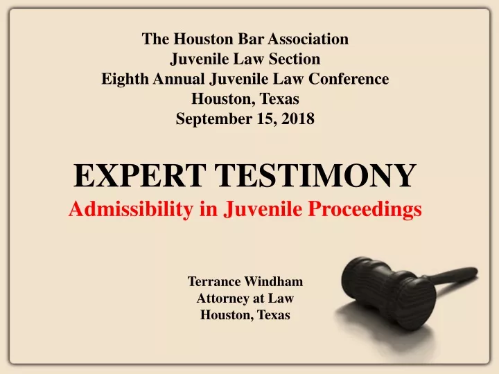 the houston bar association juvenile law section