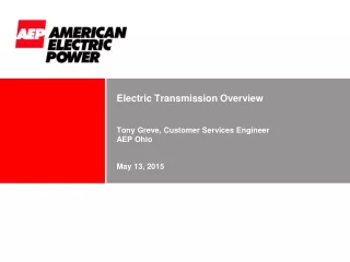 Electric Transmission Overview May 13, 2015